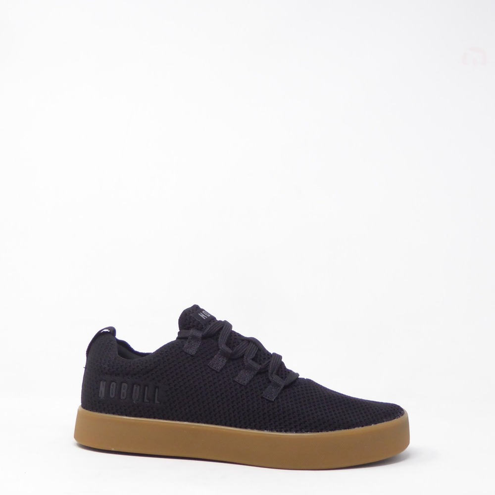 NOBULL Womens Recs Trainer Knit Sneakers Black Gum Mesh Low Top Shoes Size 9